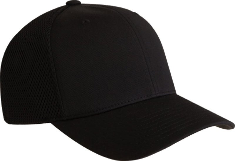 Flexfit Unisex Ultrafibre Airmesh Fitted Trucker Hat, Black, Small-Medium - Image 5